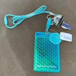 Bath & Body Works Lanyard ID Holder Blue Mermaid pocket bac holder NWT